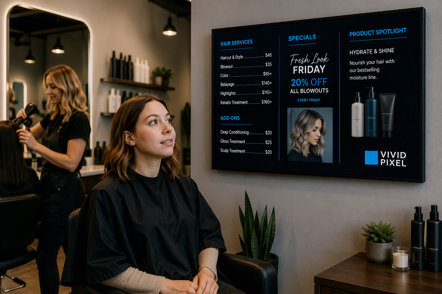 Salon services screen preview